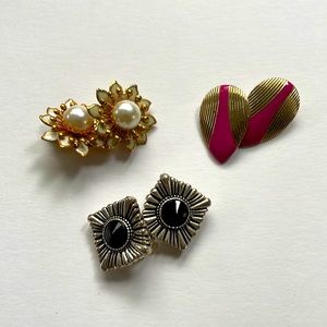 Set of Vintage Clip On Earrings